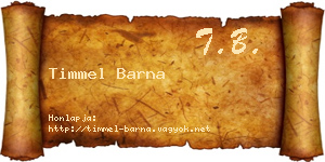 Timmel Barna névjegykártya